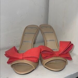 Elle Tan and Red Bow Heels